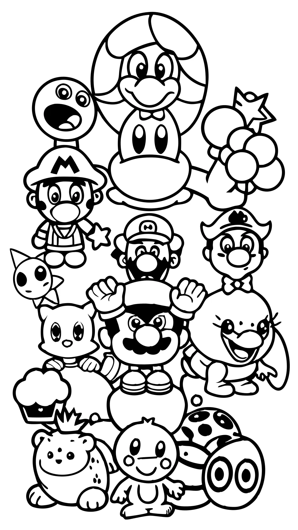 tous les personnages mario coloriage